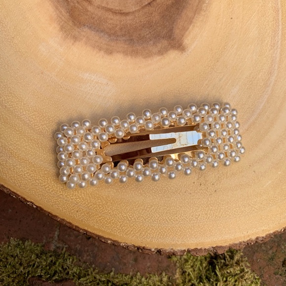 Pearl hair clip trendy Barrette - Picture 3 of 7